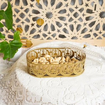Middle Eastern Snacks Tray Ramadans Dessert Candy Storage Box Food Serving Plate Muslims Holiday Desktop Decoration