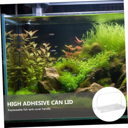4pcs Replacement Aquarium Lid Handles Easy to Install Acrylic Fish Tank Cover Accessories for Aquariums Secure Adhesive Design for Convenient Use