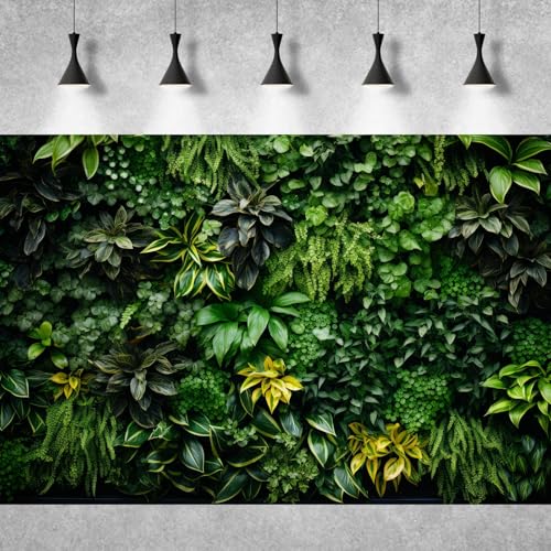 Vertical Garden Aquarium Background Lush Green Tropical Leaves Terrarium Background Living Wall Tropical Green Plants Fish Tank Background Natural Green Leaves Reptile Habitat Background 24x12in - color: Grass Green, size: 24(W)x12(H)in