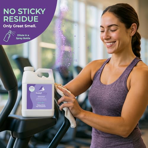 SwaytAway Fitness Mat Cleaner Concentrate – 32oz/Make 4 Gal - No-Slip No-Residue Lavender Essential Oil Formula – USA Made Aromatherapy Yoga Mat Spray for Home & Studio – Natural Cleaning Solution - size: 32 oz - 1 Pack