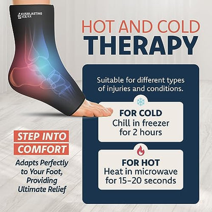 Ankle Compression Sleeve for Achilles Tendonitis Relief, Ankle Ice Pack Wrap, Foot Brace Sprained Ankle Support for Women and Men, Freeze Cold Packs for Plantar Fasciitis - style: L-XL