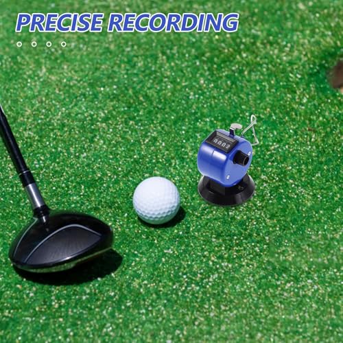 Yardwe Handheld Counters Clicker: 4 Digital Baseball Golf Score Counter with Buckle and Base - Manual Tally Clicker for Sports Training Competitions