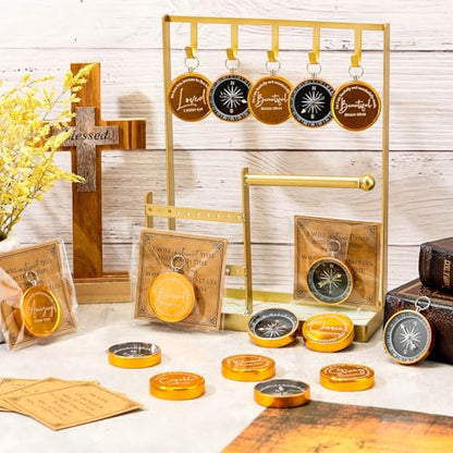 Kingdder 36 Sets Christian Compass Bulk Religious Gifts - color: Gold