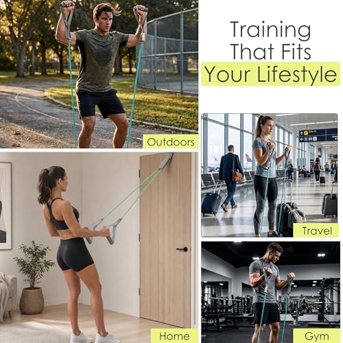 EQYP Power Tube Resistance Bands with Handles – Exercise Bands for Home Workouts - size: 50lb