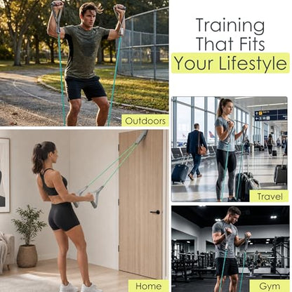 EQYP Power Tube Resistance Bands with Handles – Exercise Bands for Home Workouts - size: 50lb