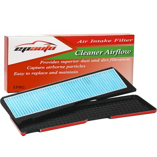 EPAuto Air Intake Filter + Grille Cover Replacement for Tesla Model 3 (2021-2025) / External Air Inlet Vent Compatiable, 12.5''L x 3.75''W