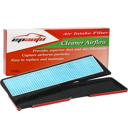 EPAuto Air Intake Filter + Grille Cover Replacement for Tesla Model 3 (2021-2025) / External Air Inlet Vent Compatiable, 12.5''L x 3.75''W
