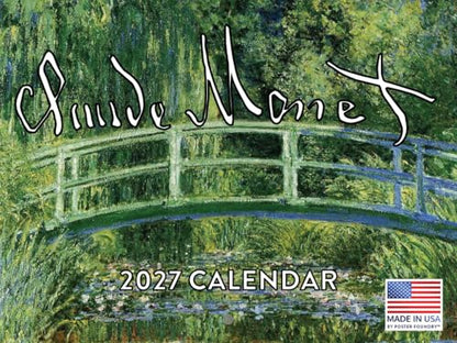 Claude Monet Calendar 2027 Impressionist Art Monthly Wall Calender 12 Month - color: Claude Monet