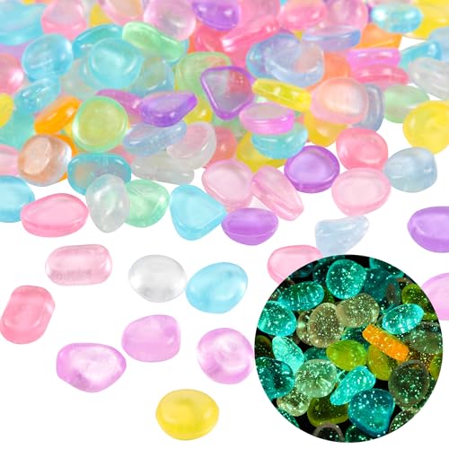 150 PCS Mix Color Glow Rocks Luminous Stones DIY Pebbles Fairy Garden | OSOPOLA Mix Color Glow Rocks Luminous Stones Fish Tank Accessories DIY Pebbles For Fairy Garden FD05MX150B - color: Starlight/150 pcs, size: 2.5x2x0.5cm