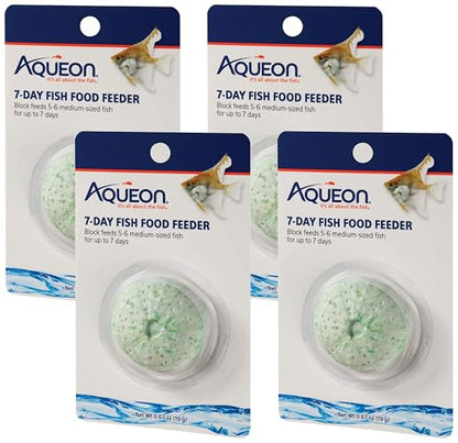 Aqueon 7 Day Vacation Feeder Slow- Release Fish Food for Tropical Fish - 4 Pack - size: 0.67 Ounce (Pack of 4)
