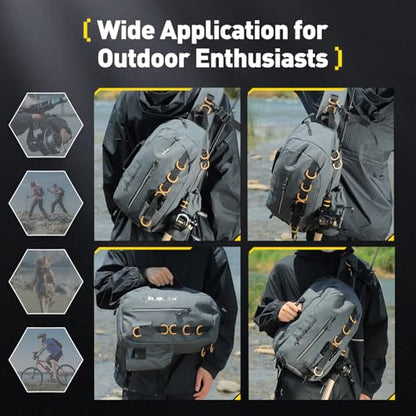 Small Fishing Bag with Rod Strap, Portable & Lightweight, Fish Small Tackle bag – Fits Tackle Boxes & Gear,Move Freely, Cast Smoothly - Fishing Gifts for Men - color: Graphite