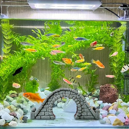 Fish Tank Bridge Decor, Aquarium Arch Sculpture Ornament, Mini Garden Scenery Structure Piece, Resin Aquarium Habitat Decoration Arch, Underwater Scene Accessory, Use for Setup
