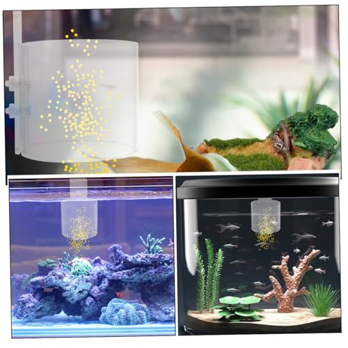 HEMOTON Fish Food Feeder Acrylic Feeding Ring Floating Tray for Aquarium Betta Fish Tank Shrimp Turtle Feeder Suitable for Beginner