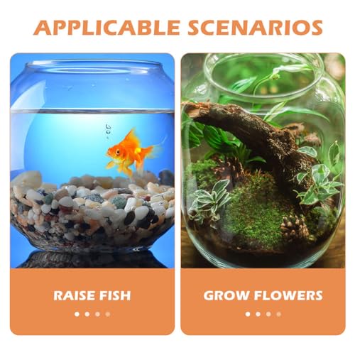 DECHOUS Round Fish Bowl with Stand, 2 Gallon Fish Tank Decor Tabletop Small Fish Bowl Hydroponic Vase Planter Aquarium Desktop Fish Tank for Betta Fish/Goldfish, Plastic Material
