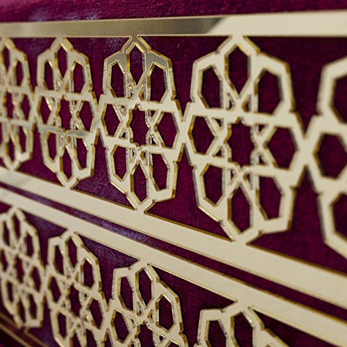 Modefa Islamic Turkish Holy Quran in Arabic with Keepsake Velvet Gift Case & Prayer Beads (Tulip Red) - color: Tulip Red