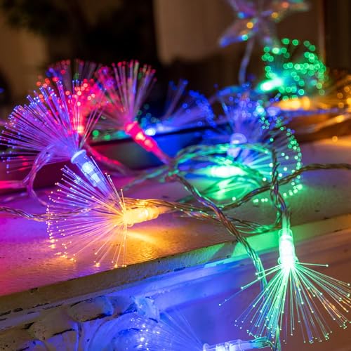 33FT Fiber Optic Fairy String Lights 60 LED Starburst Firework Light for Indoor Outdoor Wedding, Christmas Tree, Garden, Patio, Party Decoration (Multi-Color) - color: Multicolor, size: Plug In