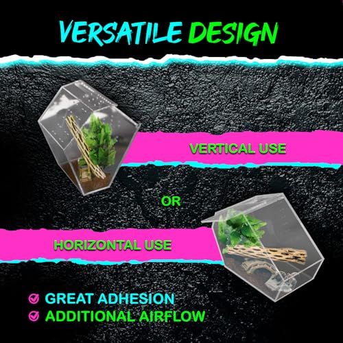 Coffin Shaped Jumping Spider Enclosure 9.5”x7.5”x5” Tarantula Enclosure Reptile Terrarium w/Sliding Magnetic Door. Great Reptile Tank Acrylic Aquarium Spider Box for Terrestrial or Arboreal Animal. - size: Coffin Jumping Spider Enclosure 9.5"x7.5"x5"