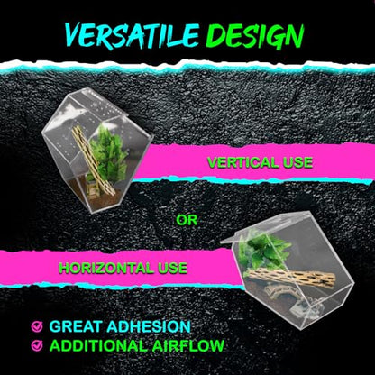 Coffin Shaped Jumping Spider Enclosure 9.5”x7.5”x5” Tarantula Enclosure Reptile Terrarium w/Sliding Magnetic Door. Great Reptile Tank Acrylic Aquarium Spider Box for Terrestrial or Arboreal Animal. - size: Coffin Jumping Spider Enclosure 9.5"x7.5"x5"