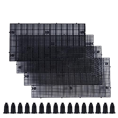 Plastic Grid Divider Tray Egg Crate Louvre Aquarium Fish Tank | 4 Pcs Bottom Isolation with Bracket - size: 4pcs Black
