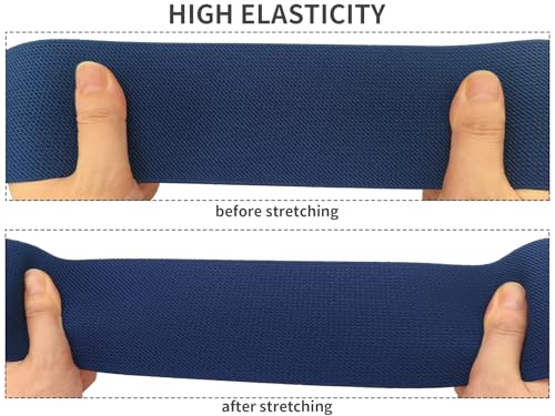 Navy Blue Knit Elastic Band 3 inch 5 Yards Double-Side Twill Woven Elastic Heavy Stretch Elastic Spool for Sewing Pants Waistband, Wigs, Skirts, Craft DIY Projects (#18) - color: Navy #18