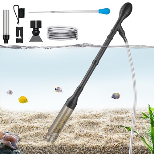 Carefree Fish Aquarium Gravel Cleaner 6Ft Hose Fish Tank Water Changer Gravel Vacuum Adjustable Length ABS(for 20~100Gal Tank) - size: L(20~100Gal)