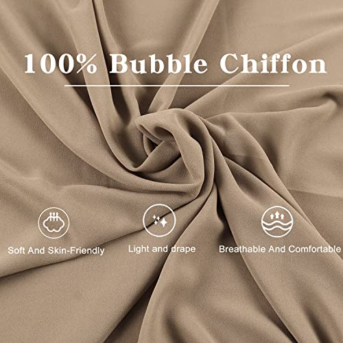 Instant Chiffon Hijab with Tie Back Under Cap Solid Color Soft Chiffon Scarf With Hijab Inner Caps For Muslim Women - color: Moon Light