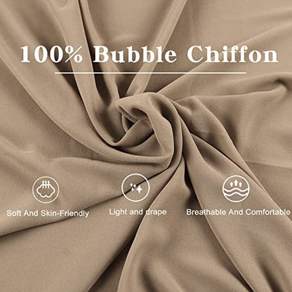 Instant Chiffon Hijab with Tie Back Under Cap Solid Color Soft Chiffon Scarf With Hijab Inner Caps For Muslim Women - color: Moon Light