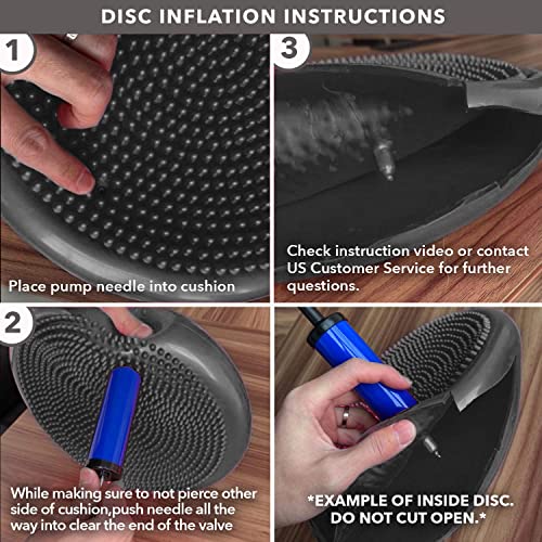 JFIT Inflatable Balance Disc - 13" or 26" Large Wobble Cushion Trainer - Durable Exercise Balance Pad for Coordination, Stability, and Core - Home, Gym, and Pet Training - style: 13-Inch - Blue