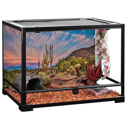 36x18 in Desert Cactus Terrarium Backdrop Oasis Reptile Habitat Background | AWERT Huge Cactus Blue Sky Cloud Desert Gobi Vinyl Terrarium Background - size: 36x18in/90x45cm