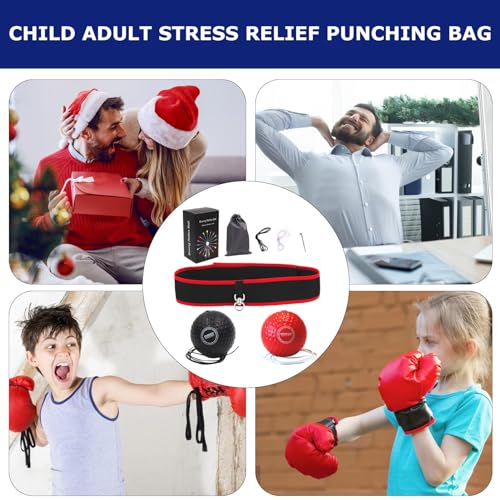 Boxing Reflex Ball, Boxing Ball Headband, Adjustable Head-Mounted Strength Training Boxing Balls Set, Reaction Ball for Adults Kids Courtyard Gym Home - color: A