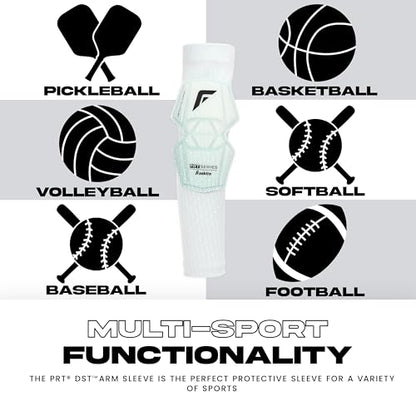 Franklin Sports Baseball + Softball Protective Arm Sleeve - PRT DST Series Youth Arm + Elbow Shield for Batting + Fielding - Protective Arm Sleeve + Elbow Shield - Right Arm + Left Arm - White - OSFM