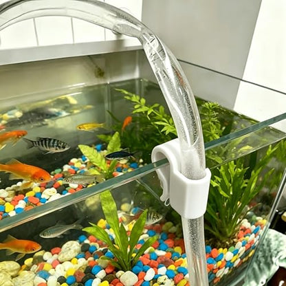 1 Pack Aquarium Hose Clip, Fish Tank Tubing Holder Clamp, Flexible Pipe Fixing Bracket for Water Tube Securing (White) - color: White