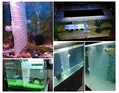 RLECS 2pcs 30cm x 15cm Plastic Grid Divider Tray Egg Crate Louvre Aquarium Fish Tank Bottom Isolation, White