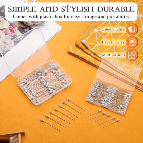 200 Pcs Corsage Pins 2 Styles Teardrop Boutonniere Pins Pearl Pin - size: 200pcs