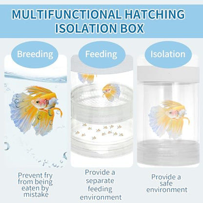 Suspensions Breeder Box, Floating Mesh Isolation Fish Tank Separator Set, Ideal for Aquatic Pets, Small, White, 1 Set