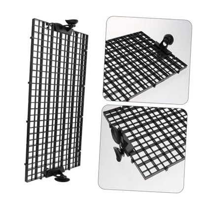 POPETPOP Aquarium Fish Tank Divider Grid Board with Suction Cups, Black 30x15cm, 8pcs Set for Aquarium Isolation and Fish Fry Separation in Home Or Breeding Tanks