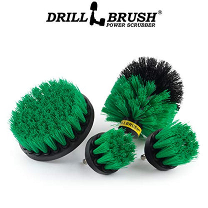 Cast Iron Skillet - Cleaning Supplies - Drill Brush Kitchen Cleaning Kit | Crock Pot Scrubber - Cutting Board, Stove, Sink, Counter-Top, Baseboard, Trash Can, Tile and Flooring - Grout Cleaner - color: Green