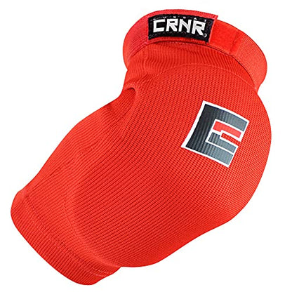 Combat Corner Muay Thai Elbow Pads for MMA, Boxing, Kickboxing, Martial Arts (Red, Small/Medium)