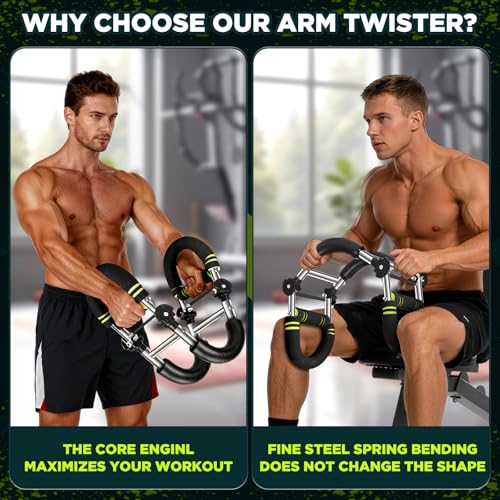 Twister Arm Trainer with Grip Strength Trainer, 20-270lbs Adjustable & 20-160lbs Foldable Options, Chest Workout Equipment, Arm Trainer for Men Women, Home Gym Strength Trainer,Chest and Arm Exerciser - color: Green, 20-160lbs Foldable