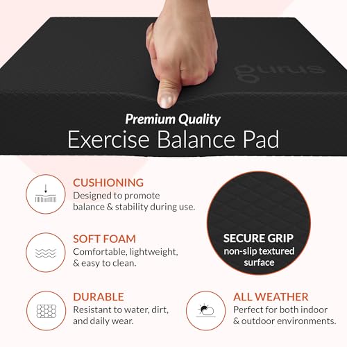 Gurus Balance Pad – High-Density Foam Balance Pad Physical Therapy for Stability & Strength, Exercise Foam Pad for Balancing, Non-Slip Lightweight Trainer for Home Gym & Rehab (Blue) - color: Black