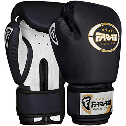 Kids Boxing Gloves for 3-10 Years 4 oz Youth Boxing Gloves Junior Punching Gloves MMA Muay Thai Boys and Girls Training Gloves - color: Black/White