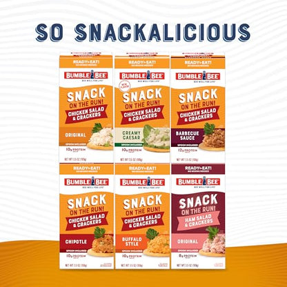 Bumble Bee Snack On The Run! Protein Snack Pack - Original Chicken Salad with Crackers - 10g Protein per Box - Ready to Eat Easy-Open Canned Chicken Salad (Pack of 12) - size: 3.5 Ounce (Pack of 12)