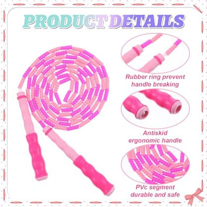 16 Pack Jump Ropes for Adults, 9.2 Feet Adjustable Length Free Segmented Skipping Rope Bulk Soft Beaded Jumping Ropes for Women Men Exercise Training Workout