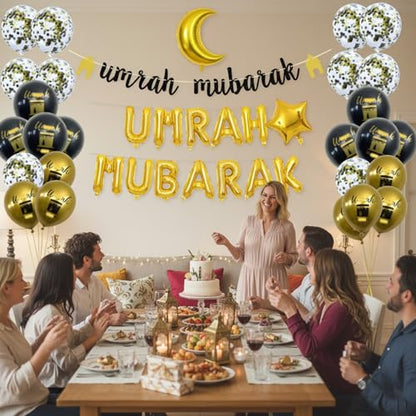 20Pcs Umrah Mubarak Decorations, Eid Mubarak Decorations Suitable for Religious Events and Home Decor