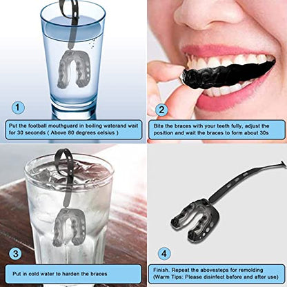 4Pack Football Mouth Guard Professional Youth Mouth Guard with Strap Soft Sports Mouthguard for Boxing Adult Shock Doctor Mouthpiece for Braces