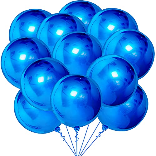 KatchOn, Royal Blue Balloons - 22 Inch, Pack of 12 | Large Metallic Blue Balloons for Fathers Day Decorations, Retirement Party Decorations | 4th of July Decorations, Birthday Decor - color: Blue