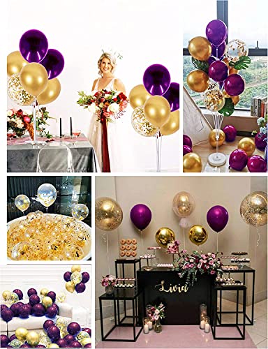 Graduation Decorations Purple Gold 2026/Purple Gold Balloons/Purple Graduation Party VIKINGS NYU LSU/Birthday Party Decor for Women Purple Gold/Eid Mubarak Decorations