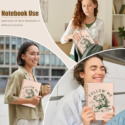 WUCHJ Dark Green Retro Fish Christian Notebook, Matthew 4:19 Bible Verse Journal, Religious Scripture Spiral Notebook Journal for Note Taking, Christian Faith Based Gifts for Women Men, 5.5x8.3 Inch - color: dark green fish follow me