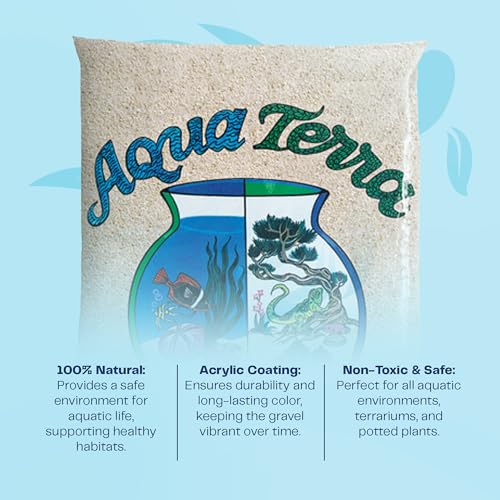 Aqua Terra Aquarium Natural Tan Sand, 5 lbs - Optimal pH Balance, Enhanced Water Clarity, Natural Aesthetic Appeal, Easy Maintenance, Eco-Friendly Health