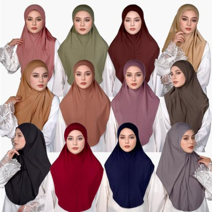 Ready To Wear Hijab For Women Instant Turban Stretch Soft Muslim Scarf For Prayer Long Hijabs Islamic Jersey Abaya - color: New Slim Pattern 4#